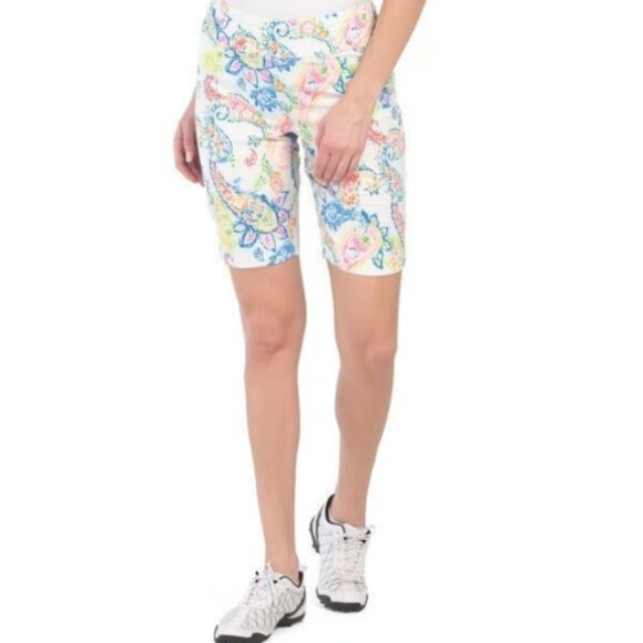 NWT IBKUL CORAL Pullon Golf short 4 - Picture 1 of 9